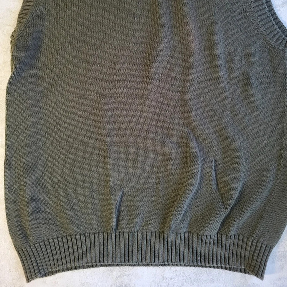 St. John's Bay Green Knit Grandpa Sweater Vest - Picture 7 of 9